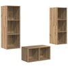 vidaXL Tv-meubelset Artisan Eiken 37 x 37 x 107 cm Bewerkt hout