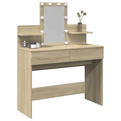 vidaXL Kaptafel met LED-verlichting 100x40x130 cm sonoma eikenkleurig