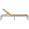 vidaXL Ligbed Grijs 200 x 55 x 35 cm Massief Acaciahout