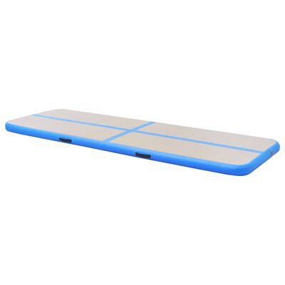 vidaXL Gymnastiekmat met pomp opblaasbaar 700x100x10 cm PVC blauw