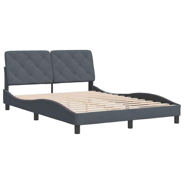 vidaXL Bedframe zonder matras 120x200 cm fluweel donkergrijs