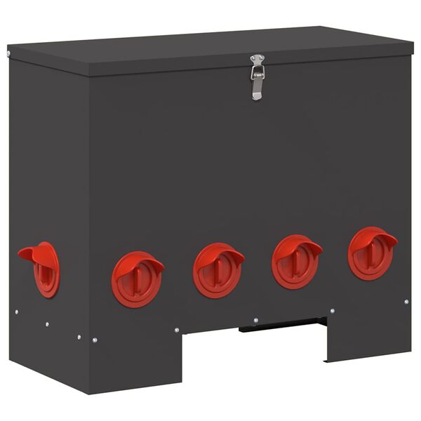 vidaXL Kip voerbak 2 pcs Zwart 60,5 x 29 x 51 cm Koudgewalst Staal