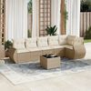 vidaXL 7-delige Loungeset met kussens poly rattan beige