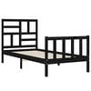 vidaXL Bedframe met hoofdbord massief hout zwart
