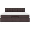 vidaXL Ottoman bed met matras 180x200cm stof donkerbruin