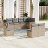 vidaXL 8-delige Loungeset met kussens poly rattan beige