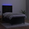 vidaXL Boxspring met matras en LED fluweel zwart 80x200 cm