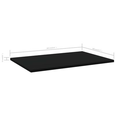 vidaXL Wandschappen 8 st 60x40x1,5 cm spaanplaat zwart