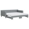 vidaXL Slaapbank onderschuifbed en matrassen 90x190 cm stof lichtgrijs