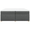 vidaXL Boxspring met matras stof donkergrijs 200x200 cm