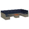 vidaXL Tuinbankenset 11 st Grijs poly rattan