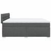 vidaXL Boxspring met matras stof donkergrijs 200x200 cm
