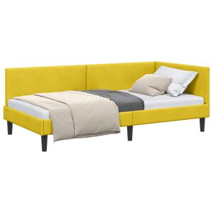 vidaXL Hoekbedframe Geel 80 x 200 cm Fluweel