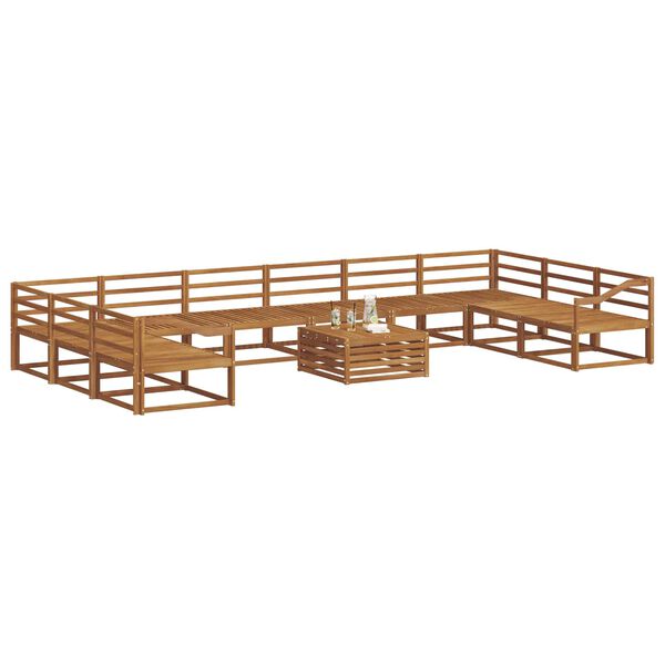 vidaXL Buiten bankenset 11 pcs Naturel Massief Acaciahout