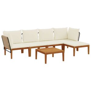 vidaXL 6 st Massief acaciahout & touw Naturel