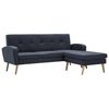 vidaXL Bank L-vormig 186x136x79 cm stoffen bekleding donkergrijs