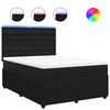 vidaXL Boxspring met matras fluweel zwart 160x200 cm