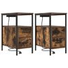 vidaXL Nachtkastje 2 st Gerookt eiken 30 x 48 x 61 cm Bewerkt hout