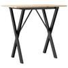 vidaXL Eettafel X-frame 80x50x75 cm massief grenenhout en staal