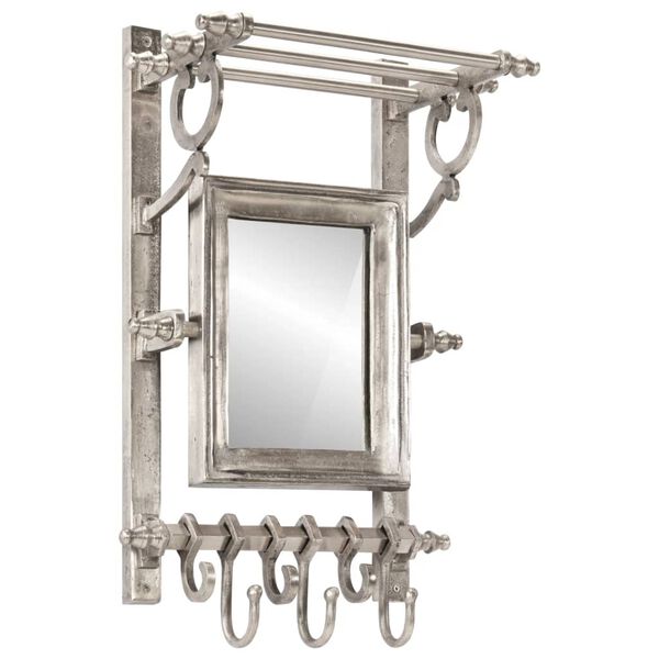 vidaXL Bagagerek met kleerhangers wandmontage aluminium