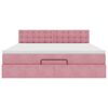 vidaXL Ottoman bed met matras 180x200 cm fluweel roze