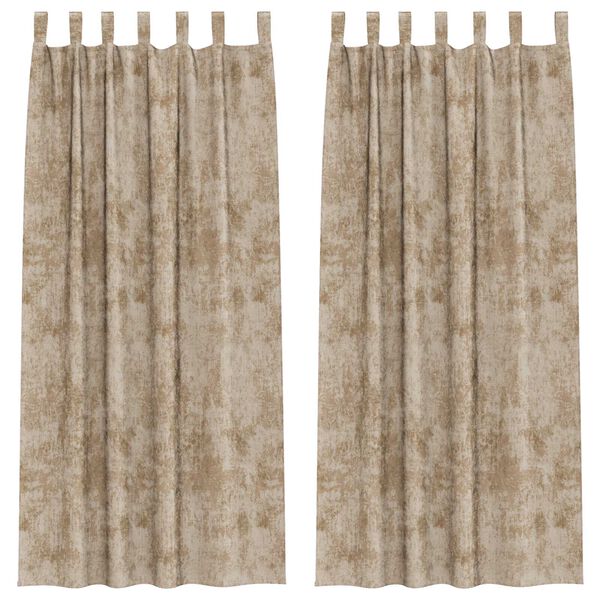 vidaXL Velvet Gordijnen 2 pcs champagne 260 x 140 cm Fluweel