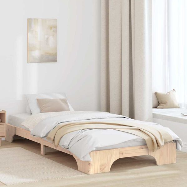 vidaXL Bedframe Naturel 100 x 200 cm Massief grenenhout