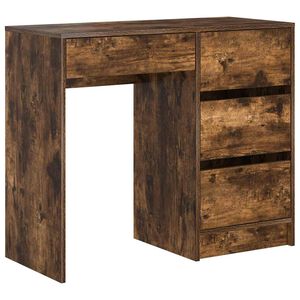 vidaXL Bureau Gerookt eiken Bewerkt hout 90 x 37,5 x 75 cm