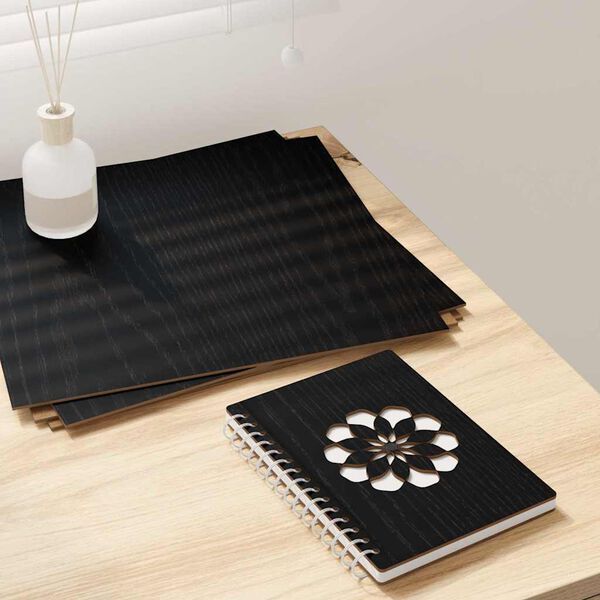 vidaXL Decorpanelen 12 pcs Zwart Eiken 30 x 30 x 0,27 cm Bewerkt hout