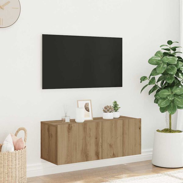 vidaXL Tv-wandmeubel 80x30x30 cm bewerkt hout artisanaal eikenkleurig