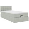 vidaXL Ottoman bed met matras en LED's 80x200cm fluweel lichtgrijs