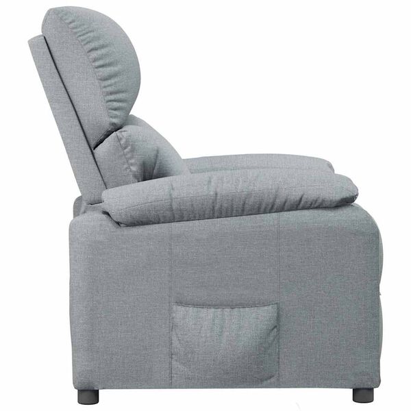 vidaXL Fauteuil verstelbaar stof lichtgrijs