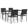 vidaXL 5-delige Tuinset poly rattan en staal