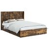 vidaXL Bedframe met opbergruimte en hoofdbord Gerookt eiken