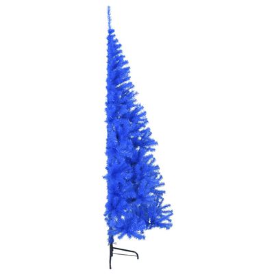 vidaXL Kunstkerstboom met standaard half 210 cm PVC blauw