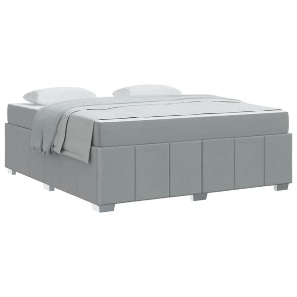 vidaXL Bedframe met matras Lichtgrijs 180 x 200 cm Stof