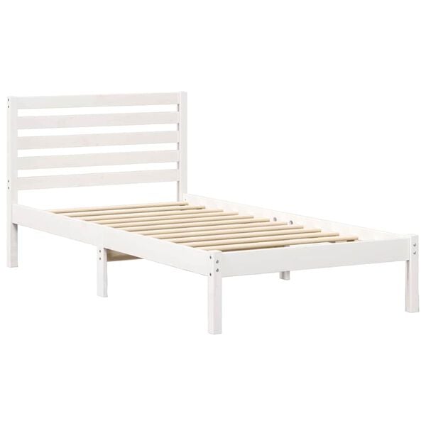 vidaXL Bedframe met hoofdeinde Wit 80 x 200 cm Massief grenenhout