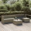 vidaXL 6-delige Loungeset met kussens poly rattan grijs