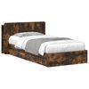 vidaXL Bedframe met opslag Gerookt eiken 100 x 200 cm Bewerkt hout