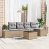 vidaXL Tuin Sofa Set met kussen 6 pcs Beige Poly riet