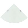 vidaXL Hoekschap met chromen dragers 25x25 cm glas wit