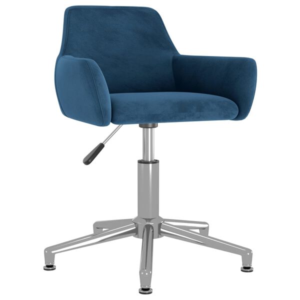 vidaXL Eetkamerstoelen draaibaar 6 st fluweel blauw