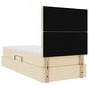 vidaXL Opbergbed met LED met matras Cr&egrave;me 90 x 190 cm Polyester
