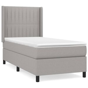 vidaXL Boxspring met matras stof lichtgrijs 80x200 cm