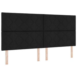 vidaXL LED Box Spring Bed met matras Zwart 200 x 200 cm Stof
