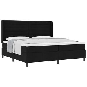 vidaXL Boxspringbed met matras met hoofdeinde Zwart 200 x 200 cm Stof