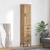 vidaXL Highboard Artisan Eiken 34,5 x 34 x 180 cm Bewerkt hout