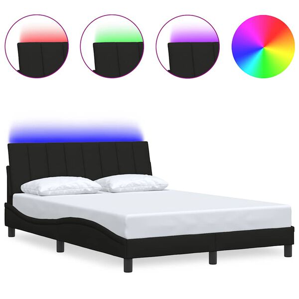 vidaXL Bedframe zonder matras "Hanko" stof zwart 140x190 cm