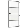 vidaXL Binnendeur smal 93x201,5 cm gehard glas en aluminium zwart