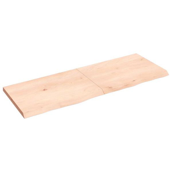 vidaXL Wandschap 140x50x(2-4) cm onbehandeld massief eikenhout
